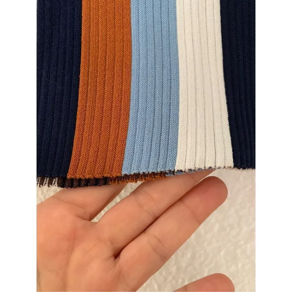 PH5 Striped‎ Ribbed Knit Mini Skirt Brown Multicolor Size 5/US 2 - Picture 8 of 12